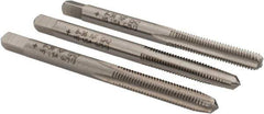Cleveland - #8-36 UNF, 4 Flute, Bottoming, Plug & Taper, Bright Finish, High Speed Steel Tap Set - Right Hand Cut, 2-1/8" OAL, 0.38" Thread Length - Exact Tool & Supply