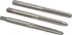 Cleveland - #10-24 UNC, 3 Flute, Bottoming, Plug & Taper, Bright Finish, High Speed Steel Tap Set - Right Hand Cut, 2-3/8" OAL, 1/2" Thread Length - Exact Tool & Supply