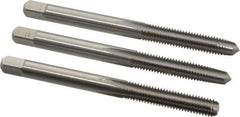 Cleveland - #10-32 UNF, 4 Flute, Bottoming, Plug & Taper, Bright Finish, High Speed Steel Tap Set - Right Hand Cut, 2-3/8" OAL, 1/2" Thread Length - Exact Tool & Supply