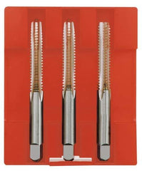 Cleveland - #4-48 UNF, 3 Flute, Bottoming, Plug & Taper, Bright Finish, High Speed Steel Tap Set - Right Hand Cut, 1-7/8" OAL, 0.31" Thread Length - Exact Tool & Supply