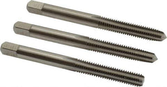 Cleveland - #12-28 UNF, 4 Flute, Bottoming, Plug & Taper, Bright Finish, High Speed Steel Tap Set - Right Hand Cut, 2-3/8" OAL, 1/2" Thread Length - Exact Tool & Supply