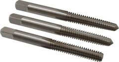 Cleveland - 1/4-20 UNC, 4 Flute, Bottoming, Plug & Taper, Bright Finish, High Speed Steel Tap Set - Right Hand Cut, 63.5mm OAL, 0.63" Thread Length - Exact Tool & Supply