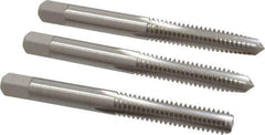Cleveland - 1/4-20 UNC, 4 Flute, Bottoming, Plug & Taper, Bright Finish, High Speed Steel Tap Set - Right Hand Cut, 63.5mm OAL, 0.63" Thread Length - Exact Tool & Supply