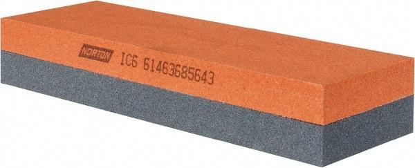 Norton - 6" Long x 2" Wide x 1" Thick, Aluminum Oxide Sharpening Stone - Rectangle, Medium, Fine Grade - Exact Tool & Supply