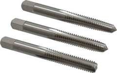 Cleveland - 5/16-18 UNC, 4 Flute, Bottoming, Plug & Taper, Bright Finish, High Speed Steel Tap Set - Right Hand Cut, 2-23/32" OAL, 0.69" Thread Length - Exact Tool & Supply