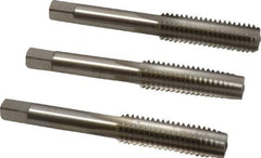 Cleveland - 7/16-14 UNC, 4 Flute, Bottoming, Plug & Taper, Bright Finish, High Speed Steel Tap Set - Right Hand Cut, 3-5/32" OAL, 0.88" Thread Length - Exact Tool & Supply