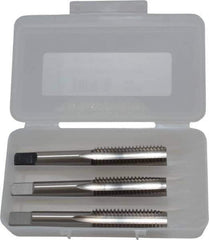 Cleveland - 9/16-12 UNC, 4 Flute, Bottoming, Plug & Taper, Bright Finish, High Speed Steel Tap Set - Right Hand Cut, 3-19/32" OAL, 1" Thread Length - Exact Tool & Supply