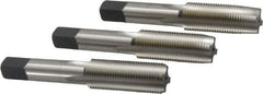Cleveland - 11/16-16 UNF, 4 Flute, Bottoming, Plug & Taper, Bright Finish, High Speed Steel Tap Set - Right Hand Cut, 4.031" OAL, 1.09" Thread Length - Exact Tool & Supply