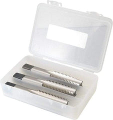 Cleveland - 7/8-9 UNC, 4 Flute, Bottoming, Plug & Taper, Bright Finish, High Speed Steel Tap Set - Right Hand Cut, 4-11/16" OAL, 2.22" Thread Length - Exact Tool & Supply