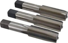Cleveland - 7/8-14 UNF, 4 Flute, Bottoming, Plug & Taper, Bright Finish, High Speed Steel Tap Set - Right Hand Cut, 4-11/16" OAL, 2.22" Thread Length - Exact Tool & Supply