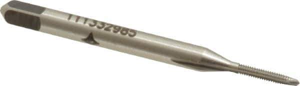 Cleveland - #0-80 UNF, 2 Flute, Bright Finish, High Speed Steel Spiral Point Tap - Plug Chamfer, Right Hand Thread, 1-11/16" OAL, 0.31" Thread Length, 2B Class of Fit, Series 1011 - Exact Tool & Supply