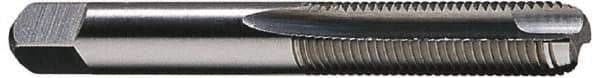 Hertel - #3-56 UNF, 2 Flute, Bright Finish, High Speed Steel Spiral Point Tap - Bottoming Chamfer, Right Hand Thread, 1-13/16" OAL, 1/2" Thread Length, 2B Class of Fit - Exact Tool & Supply