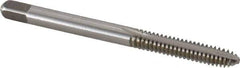 Cleveland - #10-24 UNC, 2 Flute, Bright Finish, High Speed Steel Spiral Point Tap - Bottoming Chamfer, Right Hand Thread, 2-3/8" OAL, 1/2" Thread Length, 2B/3B Class of Fit, Series 1012 - Exact Tool & Supply