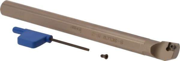 Iscar - 0.622" Min Bore Diam, 6" OAL, 1/2" Shank Diam, S-SCLC Indexable Boring Bar - CC.T 2 Insert, Screw Holding Method - Exact Tool & Supply