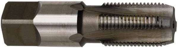 Cleveland - 3/4-14 NPTF Thread, 5 Flute Standard Pipe Tap - 3-1/4" OAL, 1-3/8" Thread Length, 29/32" Shank Diam, TiN Finish, High Speed Steel - Exact Tool & Supply