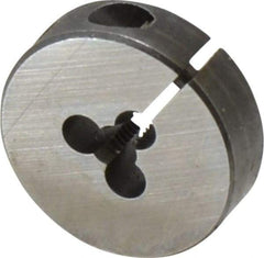 Cle-Line - #5-40 UNC Thread, 13/16" Outside Diam High Speed Steel Round Die - 1/4" Thick, Right Hand Thread, Adjustable - Exact Tool & Supply