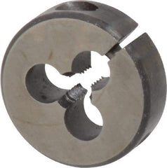 Cle-Line - #8-32 UNC Thread, 13/16" Outside Diam High Speed Steel Round Die - 1/4" Thick, Right Hand Thread, Adjustable - Exact Tool & Supply