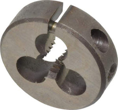 Cle-Line - #10-24 UNC Thread, 13/16" Outside Diam High Speed Steel Round Die - 1/4" Thick, Right Hand Thread, Adjustable - Exact Tool & Supply