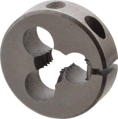 Cle-Line - #12-24 UNC Thread, 13/16" Outside Diam High Speed Steel Round Die - 1/4" Thick, Right Hand Thread, Adjustable - Exact Tool & Supply