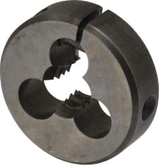 Cle-Line - 1/4-20 UNC Thread, 13/16" Outside Diam High Speed Steel Round Die - 1/4" Thick, Right Hand Thread, Adjustable - Exact Tool & Supply