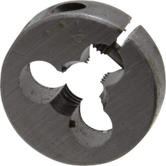 Cle-Line - 1/4-28 UNF Thread, 13/16" Outside Diam High Speed Steel Round Die - 1/4" Thick, Right Hand Thread, Adjustable - Exact Tool & Supply