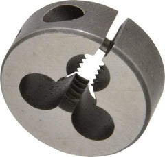 Cle-Line - 1/4-20 UNC Thread, 1" Outside Diam High Speed Steel Round Die - 3/8" Thick, Right Hand Thread, Adjustable - Exact Tool & Supply