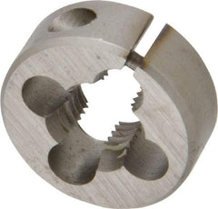 Cle-Line - 7/16-20 UNF Thread, 1" Outside Diam High Speed Steel Round Die - 3/8" Thick, Right Hand Thread, Adjustable - Exact Tool & Supply