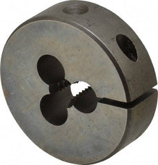 Cle-Line - 1/4-20 UNC Thread, 1-1/2" Outside Diam High Speed Steel Round Die - 1/2" Thick, Right Hand Thread, Adjustable - Exact Tool & Supply