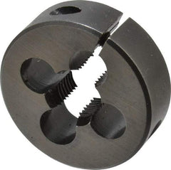 Cle-Line - 5/16-18 UNC Thread, 1-1/2" Outside Diam High Speed Steel Round Die - 1/2" Thick, Right Hand Thread, Adjustable - Exact Tool & Supply