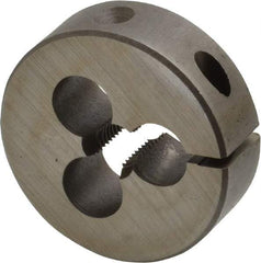 Cle-Line - 5/16-24 UNF Thread, 1-1/2" Outside Diam High Speed Steel Round Die - 1/2" Thick, Right Hand Thread, Adjustable - Exact Tool & Supply