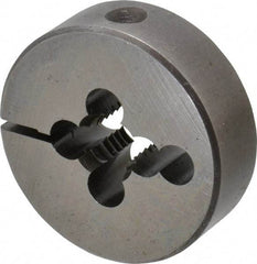 Cle-Line - 3/8-16 UNC Thread, 1-1/2" Outside Diam High Speed Steel Round Die - 1/2" Thick, Right Hand Thread, Adjustable - Exact Tool & Supply