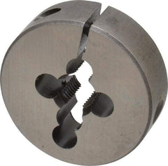 Cle-Line - 3/8-24 UNF Thread, 1-1/2" Outside Diam High Speed Steel Round Die - 1/2" Thick, Right Hand Thread, Adjustable - Exact Tool & Supply