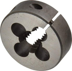 Cle-Line - 1/2-13 UNC Thread, 1-1/2" Outside Diam High Speed Steel Round Die - 1/2" Thick, Right Hand Thread, Adjustable - Exact Tool & Supply