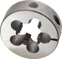 Cle-Line - 5/8-11 UNC Thread, 1-1/2" Outside Diam High Speed Steel Round Die - 1/2" Thick, Right Hand Thread, Adjustable - Exact Tool & Supply