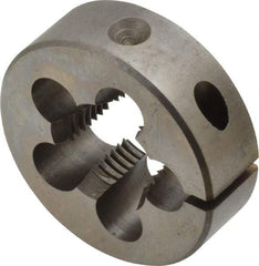 Cle-Line - 5/8-18 UNF Thread, 1-1/2" Outside Diam High Speed Steel Round Die - 1/2" Thick, Right Hand Thread, Adjustable - Exact Tool & Supply