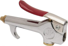 Value Collection - 90 Max psi Brass Thumb Lever Blow Gun - 1/4 NPT, 7/16" Tube Length, Chrome Plated Zinc - Exact Tool & Supply