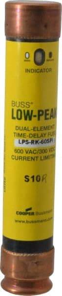 Cooper Bussmann - 300 VDC, 600 VAC, 60 Amp, Time Delay General Purpose Fuse - Fuse Holder Mount, 5-1/2" OAL, 100 at DC, 300 at AC (RMS) kA Rating, 26.92mm Diam - Exact Tool & Supply