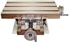 Phase II - 10" Table Width x 17 Table Length, 9" Cross Travel x 6" Longitudinal Travel, Slide Machining Table - 6" Overall Height, 13-1/2" Base Length x 12" Base Width - Exact Tool & Supply