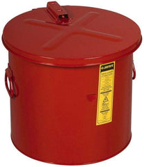 Justrite - 8 Gallon Capacity, Coated Steel, Red Dip Tank - 14-1/4 Inch High x 15-5/8 Inch Diameter, Includes Fusible Link - Exact Tool & Supply