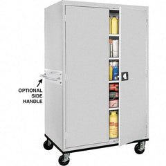 Sandusky Lee - 5 Shelf Mobile Storage Cabinet - Steel, 46" Wide x 24" Deep x 72" High, Dove Gray - Exact Tool & Supply