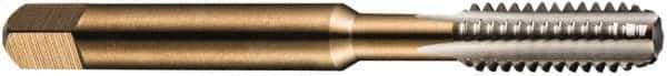 DORMER - M9x0.75 Metric Fine 6H 3 Flute Bright Finish High Speed Steel Straight Flute Machine Tap - Bottoming, Right Hand Thread, 72mm OAL, 16mm Thread Length, Oversize - Exact Tool & Supply