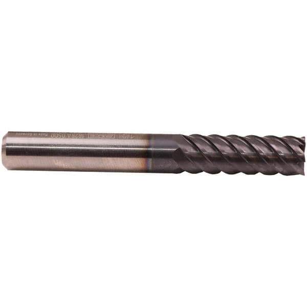 Emuge - 25mm Diam, 75mm LOC, 10 Flute Solid Carbide Roughing & Finishing End Mill - TiAlN Finish, 150mm OAL, 25mm Shank Diam, Cylindrical Shank, 50° Helix, Extra Long Length - Exact Tool & Supply