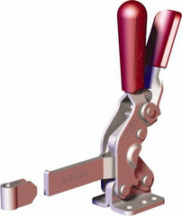 De-Sta-Co - 1,000 Lb Holding Capacity, Vertical Handle, Manual Hold Down Toggle Clamp - 64° Handle Movement, 76° Bar Opening, Solid Bar, Flanged Base, Carbon Steel - Exact Tool & Supply