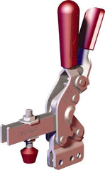 De-Sta-Co - 1,000 Lb Holding Capacity, Vertical Handle, Manual Hold Down Toggle Clamp - 64° Handle Movement, 76° Bar Opening, U-Bar, Straight Base, Carbon Steel - Exact Tool & Supply
