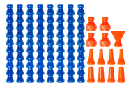 Coolant Hose System Assortment - 1/4 ID System - 1/4" Flared Tubing Replacement Pack Contains Hose Segments - 5-3/4 (8 pcs); Flare Nut Adapters - 3/8 (4 pcs); Nozzles - 1/4 (4 pcs) 1/8 (4 pcs); Flare Nozzle - 1" (1 pc) - Exact Tool & Supply