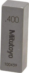 Mitutoyo - 0.4" Rectangular Steel Gage Block - Accuracy Grade AS-1, Includes Certificate of Inspection - Exact Tool & Supply
