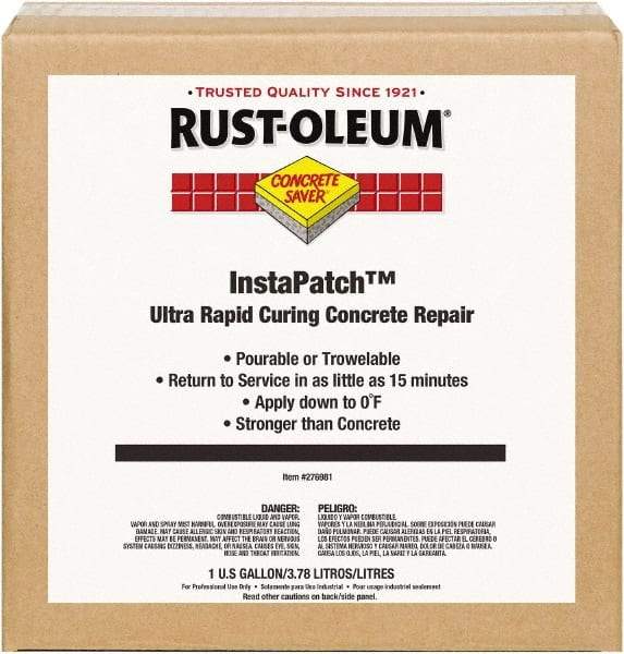 Rust-Oleum - 1 Gal Bottle Concrete Repair/Resurfacing - Gray, 230 Sq Ft Coverage, Polyethylene - Exact Tool & Supply