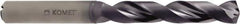 Komet - 10.1mm 140° Solid Carbide Jobber Drill - TiAlN Finish, Right Hand Cut, Spiral Flute, Straight Shank, 118mm OAL - Exact Tool & Supply