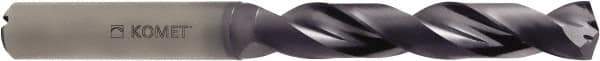 Komet - 10.2mm 140° Solid Carbide Jobber Drill - TiAlN Finish, Right Hand Cut, Spiral Flute, Straight Shank, 118mm OAL - Exact Tool & Supply