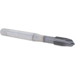 OSG - M10x1.25 Metric Fine, 3 Flute, TiCN Finish, Powdered Metal Spiral Point Tap - Plug Chamfer, Right Hand Thread, 100mm OAL, 17.9mm Thread Length, 0.381" Shank Diam, 6H Class of Fit, Series 16510 - Exact Tool & Supply